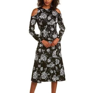 Black and white flower print dress